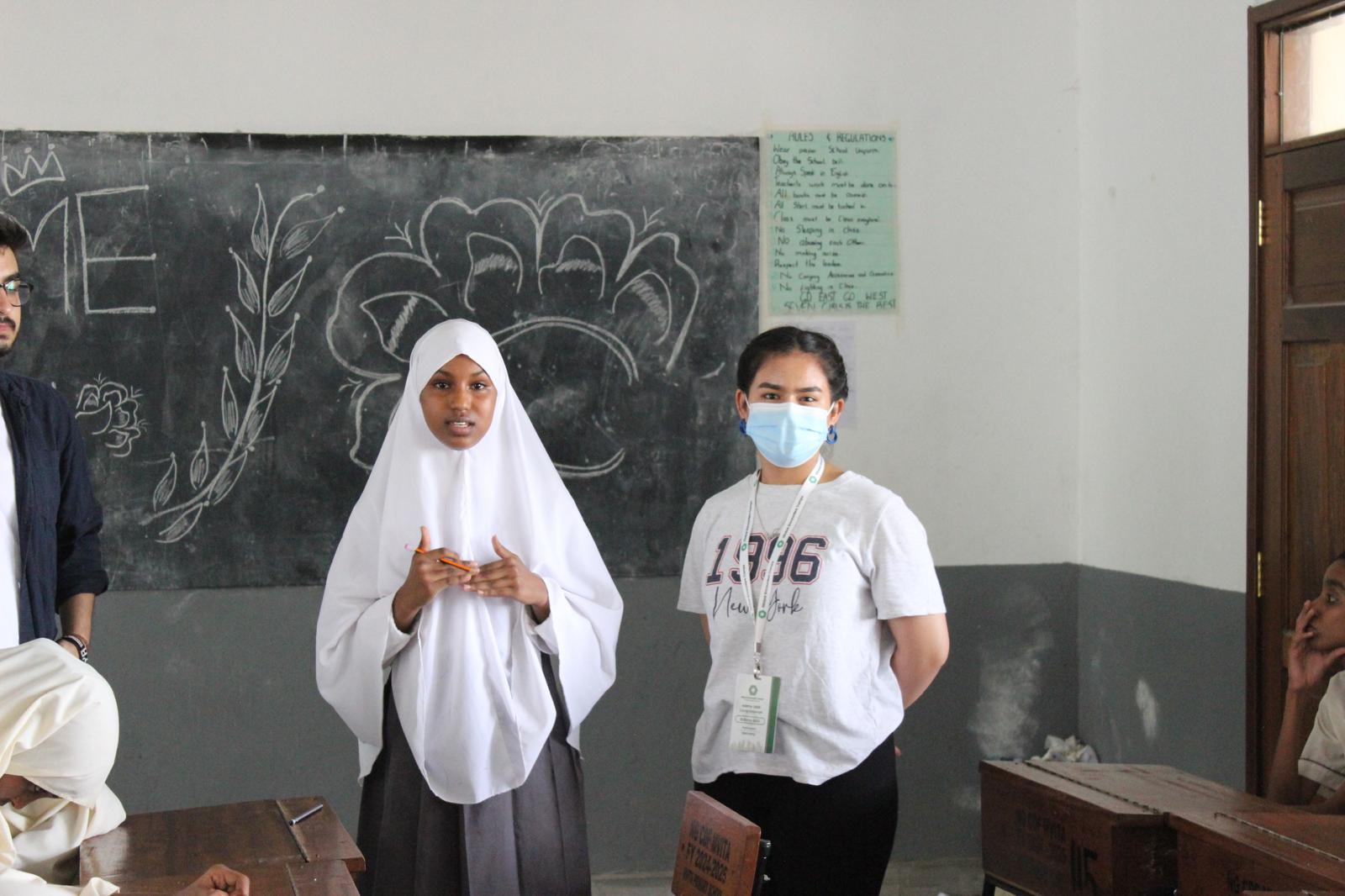 Robina with kids in Kenya